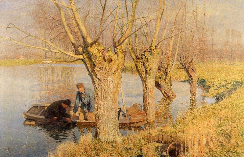 Emile Claus Bringing in the Nets Sweden oil painting art